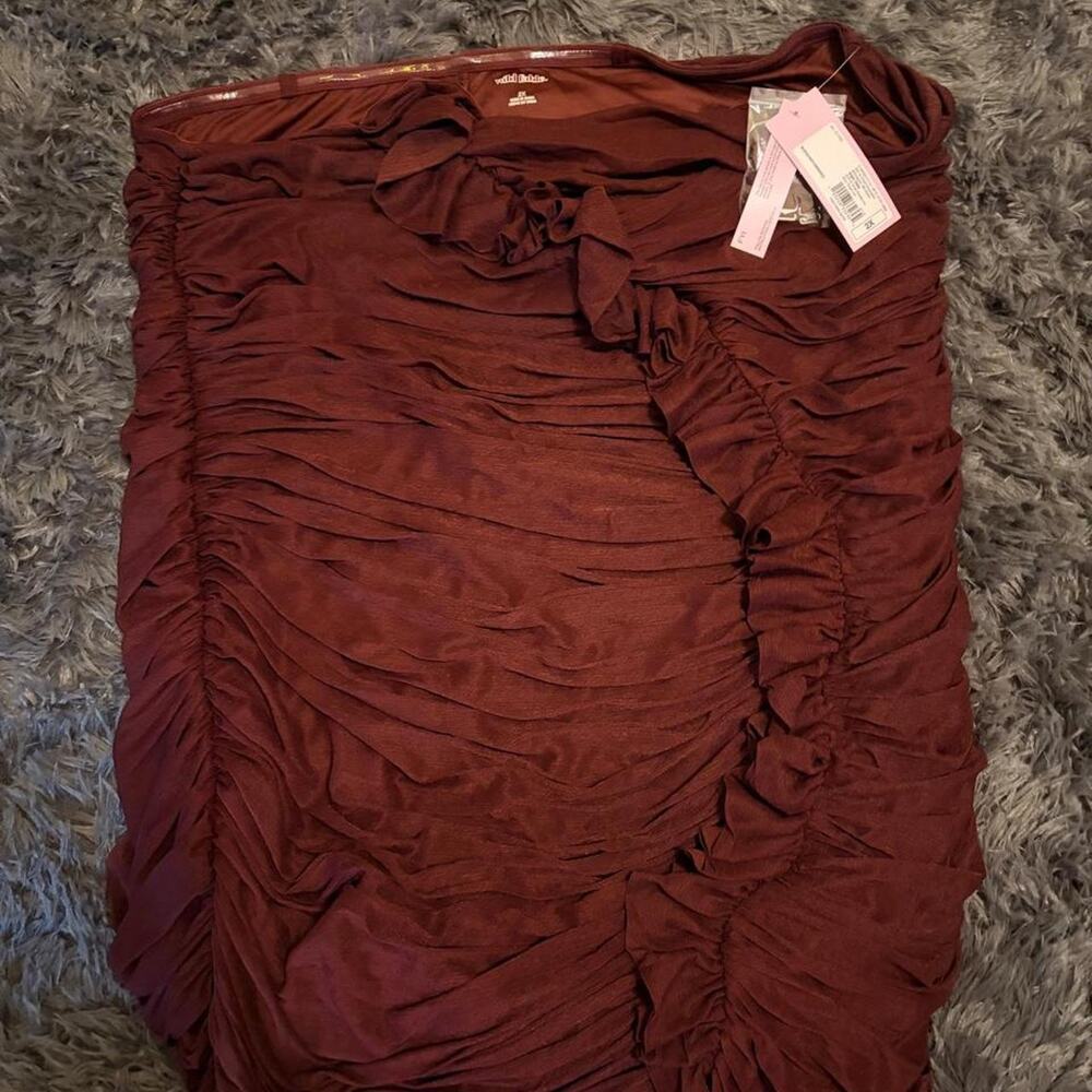 Women's Ruched Ruffle Tube Mini Dress, Size 2X